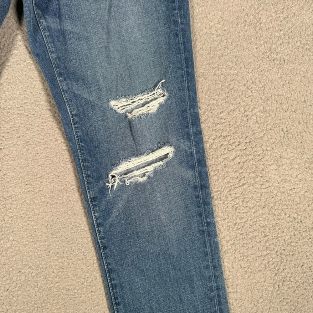 Abercrombie & Fitch Jeans Mens 30x31 Blue Athletic Skinny Denim Distressed Logo - Picture 4 of 15
